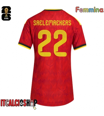 Belgio Alexis Saelemaekers #22 Prima Maglia Femmina Mondiali 2026 Manica Corta